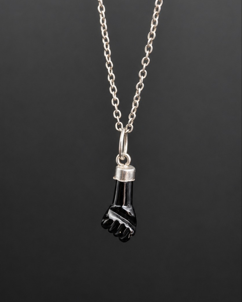 Silver necklace with figa hand pendant