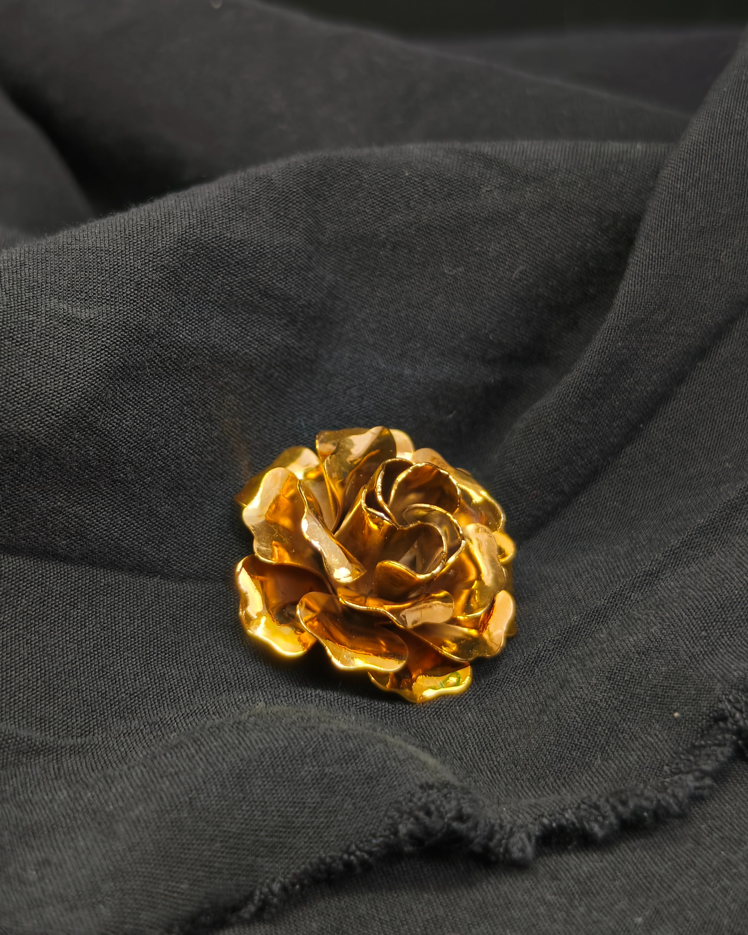 Golden rose brooch