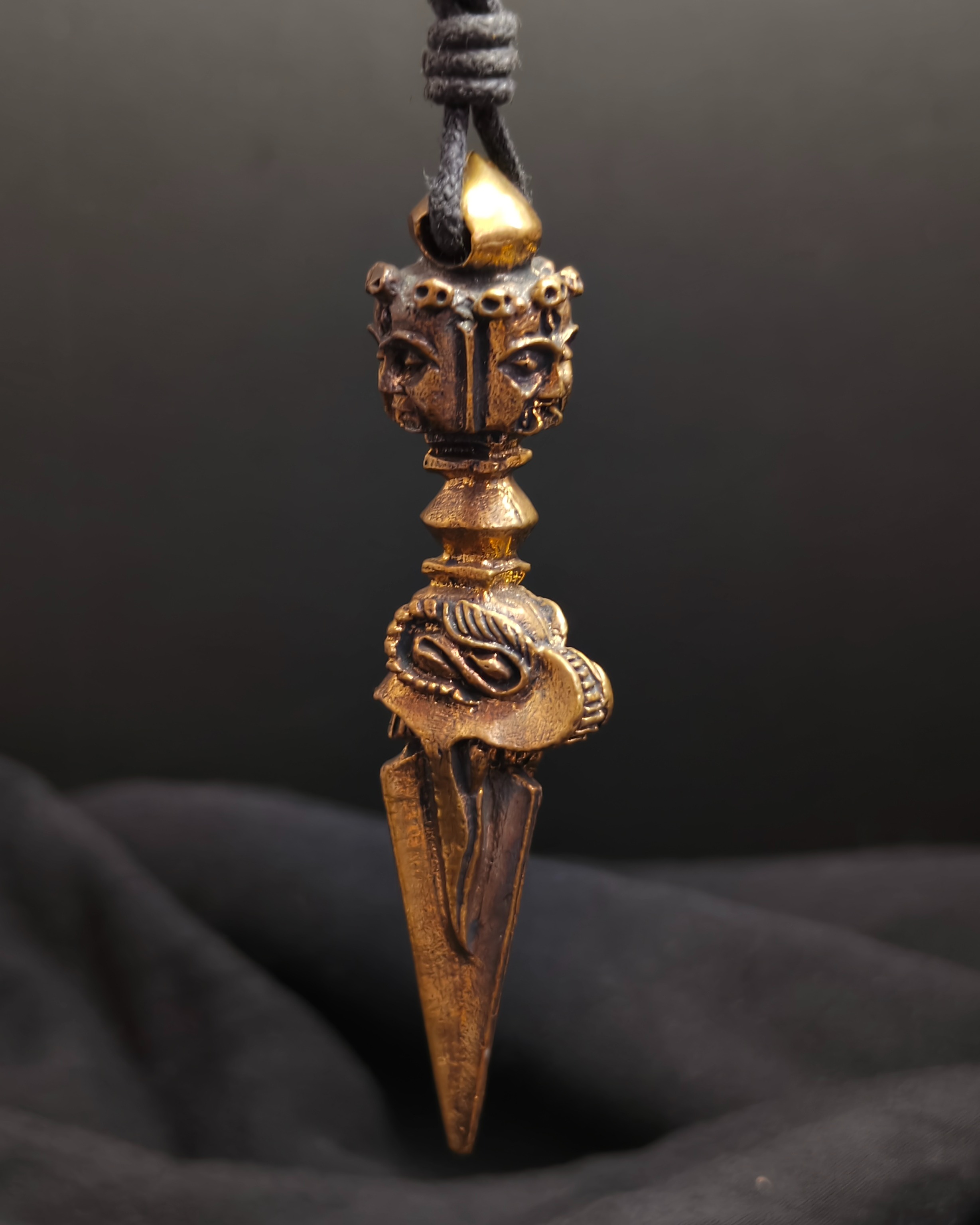Tibetan Phurba pendant necklace