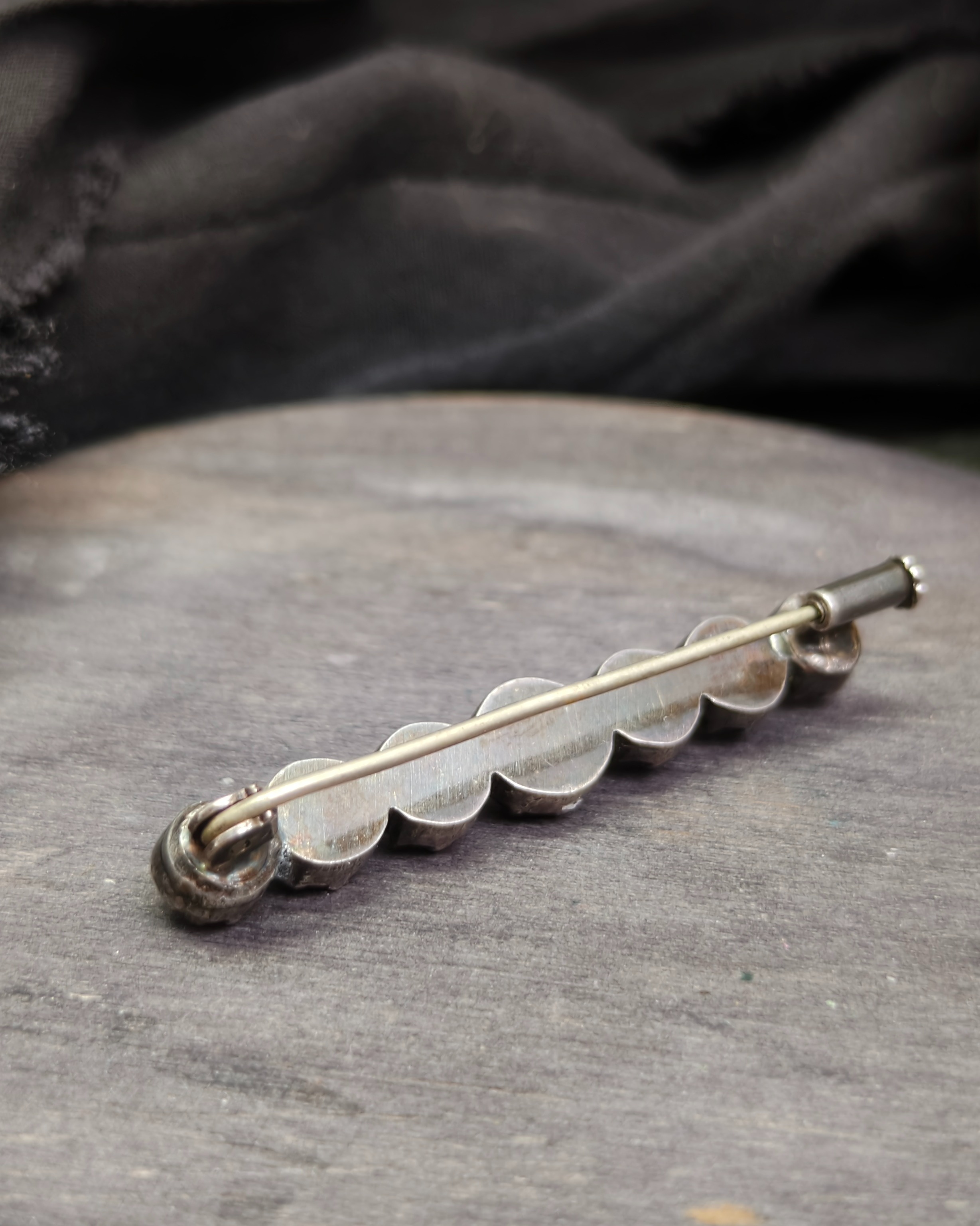 Antique silver Art Deco brooch pin (alternate view)