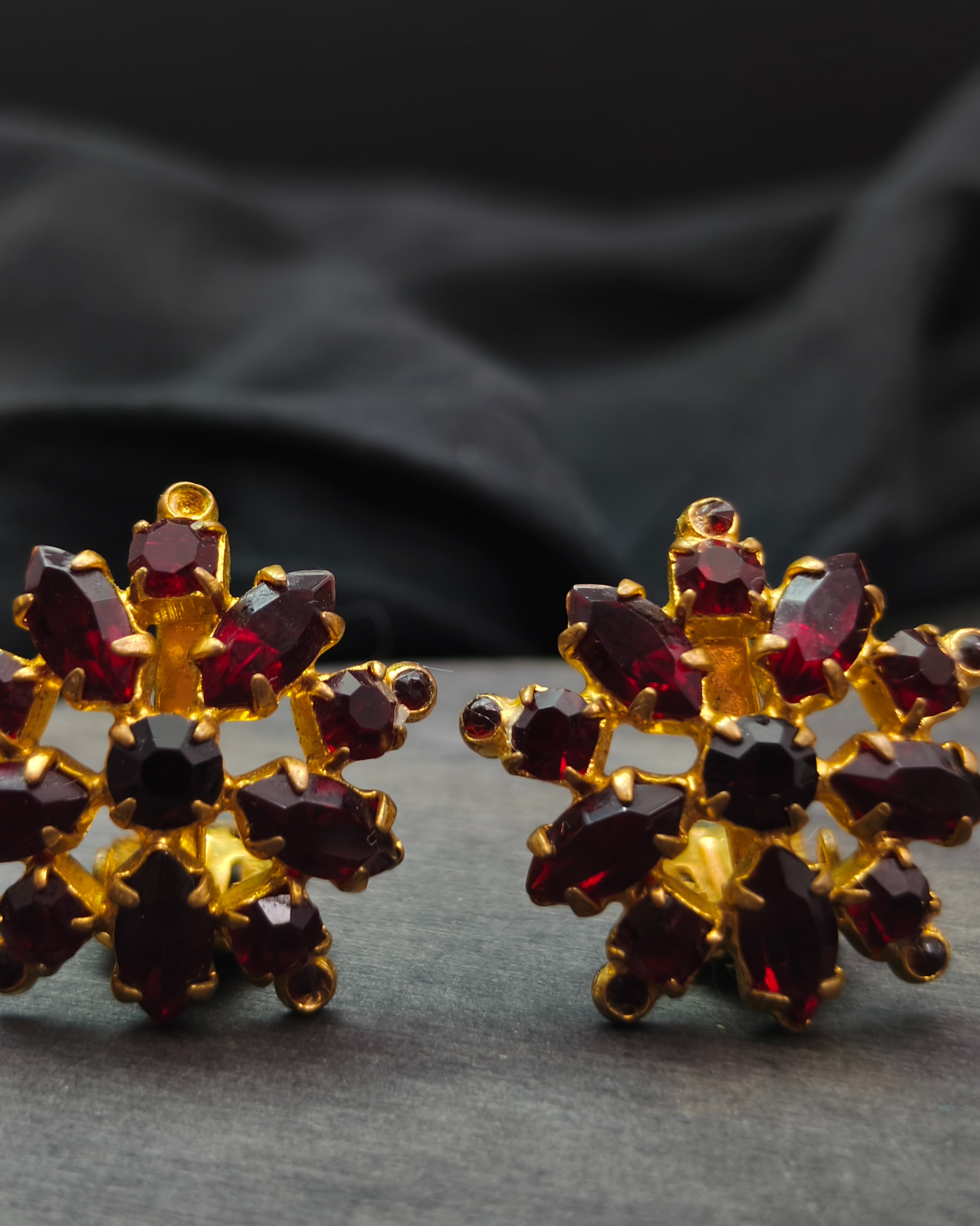 Vintage red Austrian crystal earrings