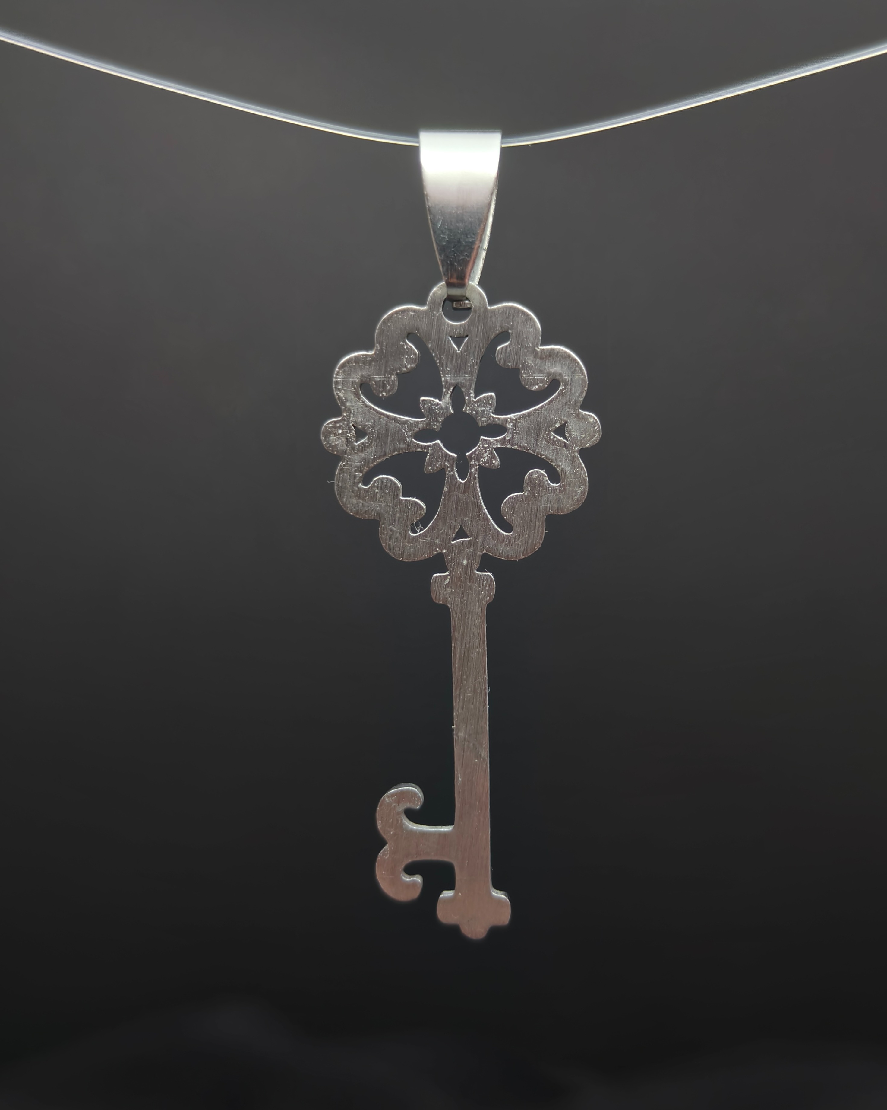 Antique key pendant (alternate view)