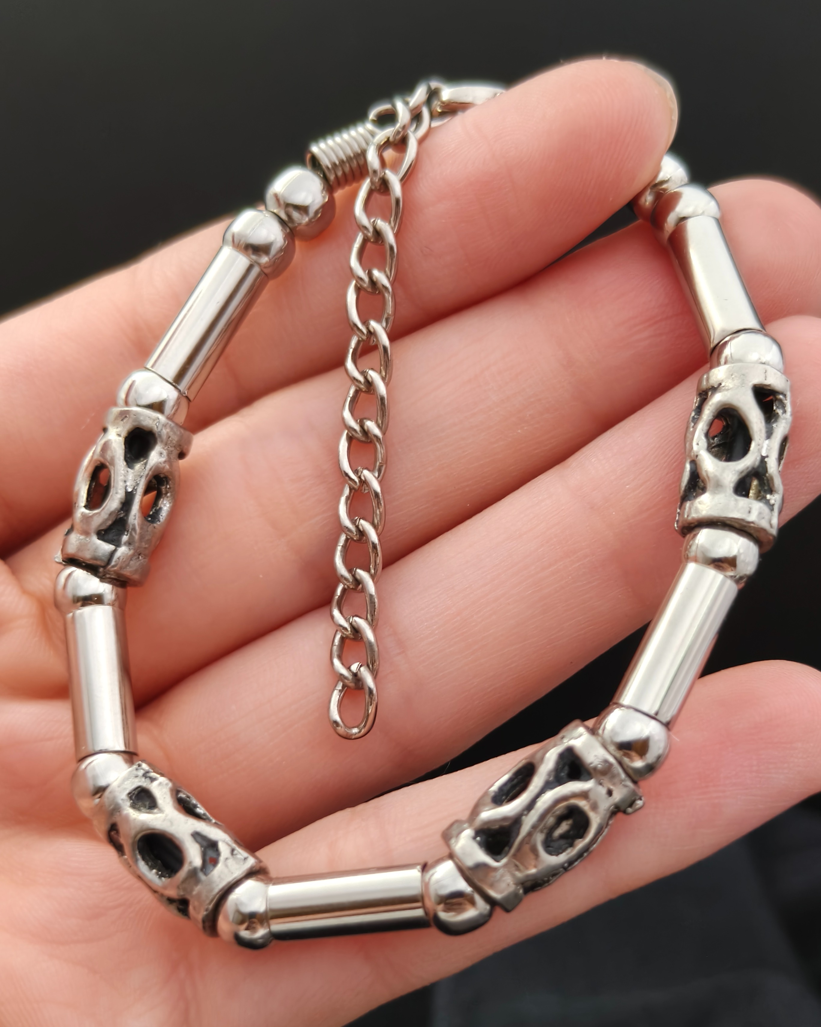 Modular link bracelet with openwork beads (alternate view)