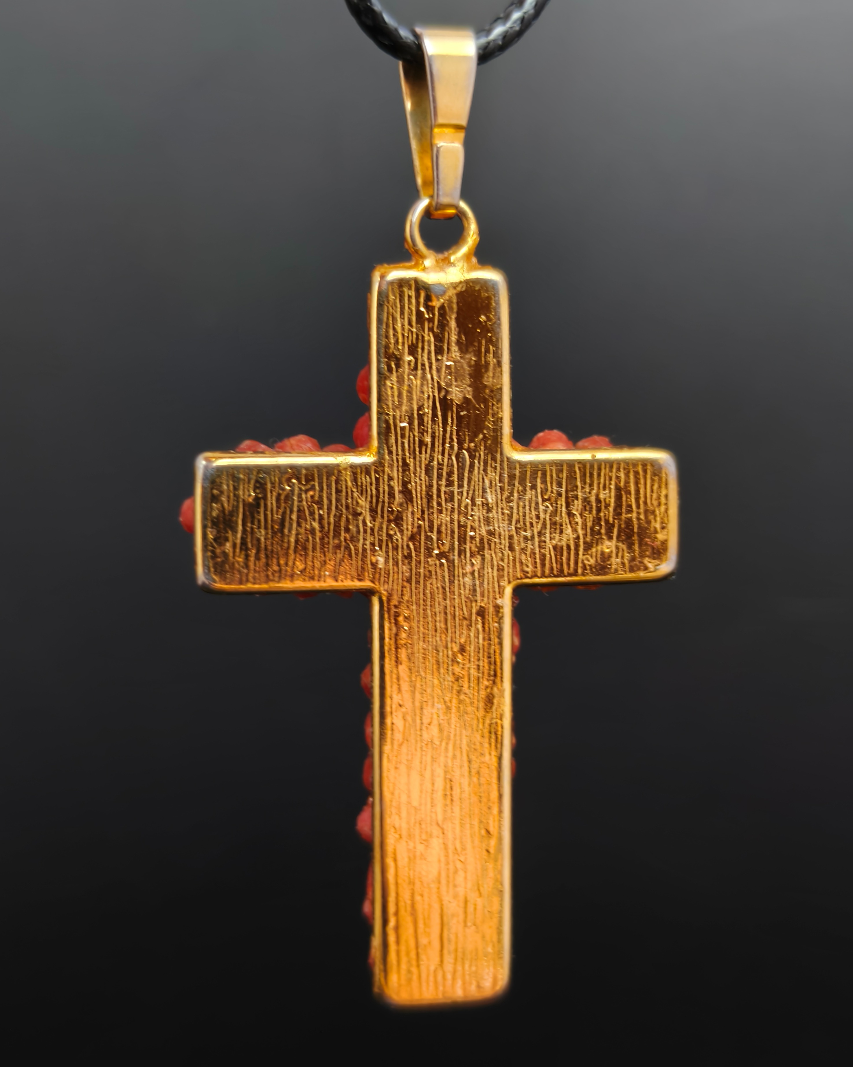 Breadcrumb rose cross pendant (c.1980) (alternate view)
