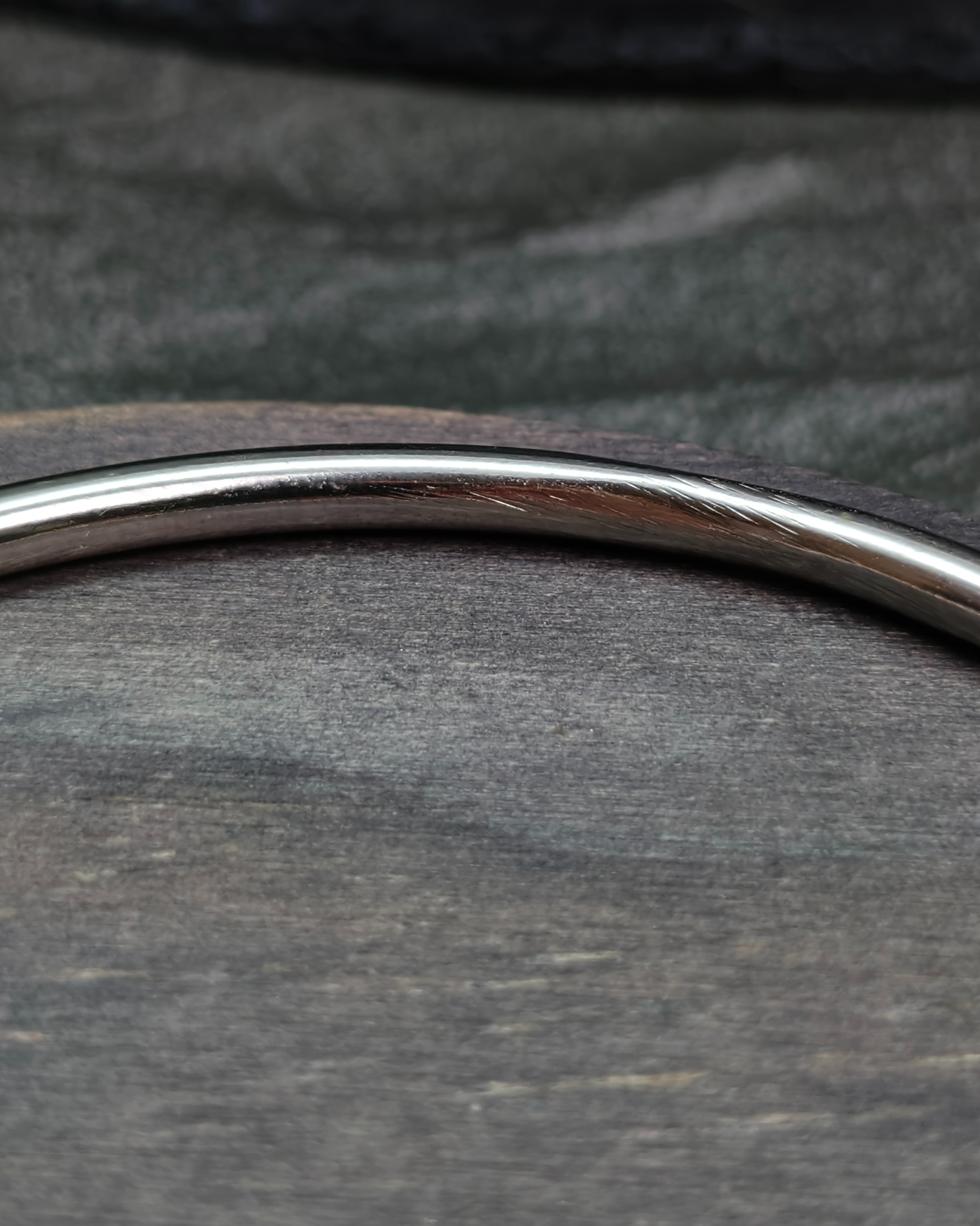 Silver tone slave bracelet (alternate view)