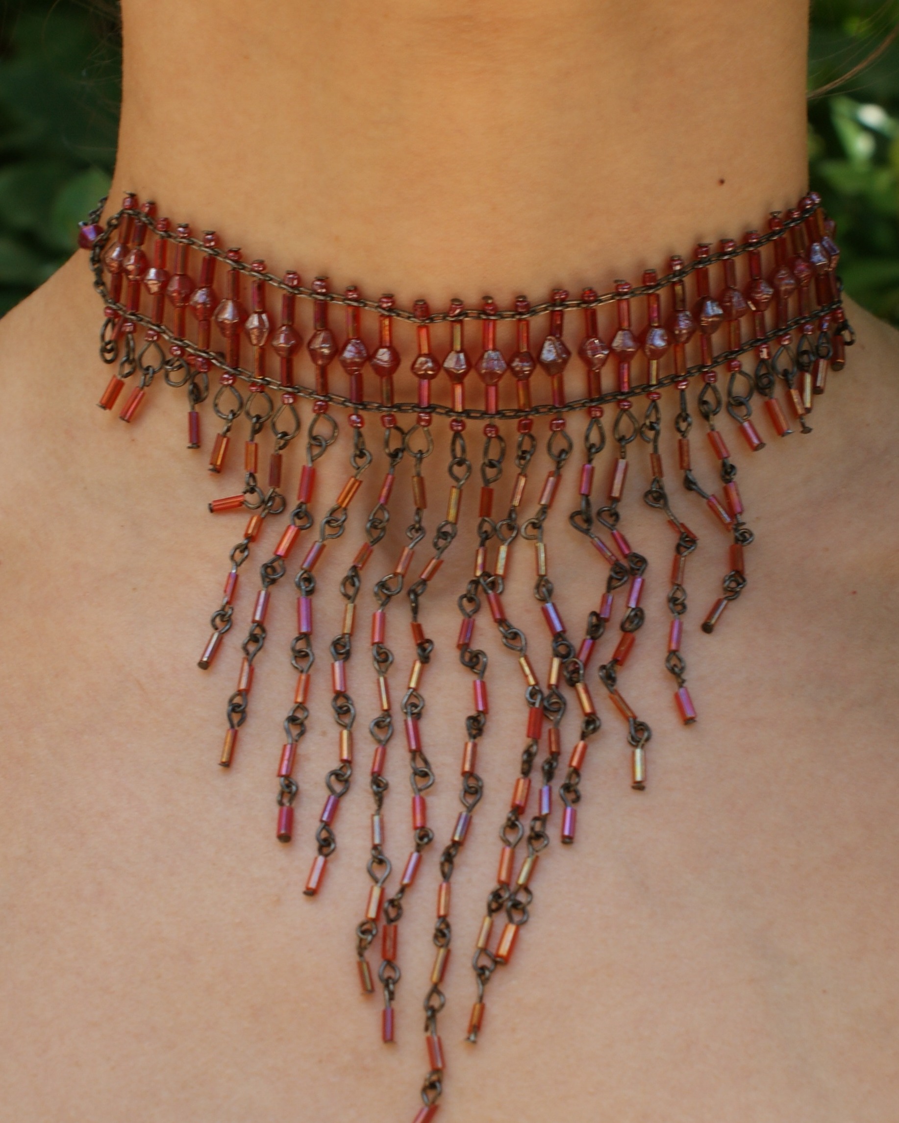Y2K red beads choker (alternate view)