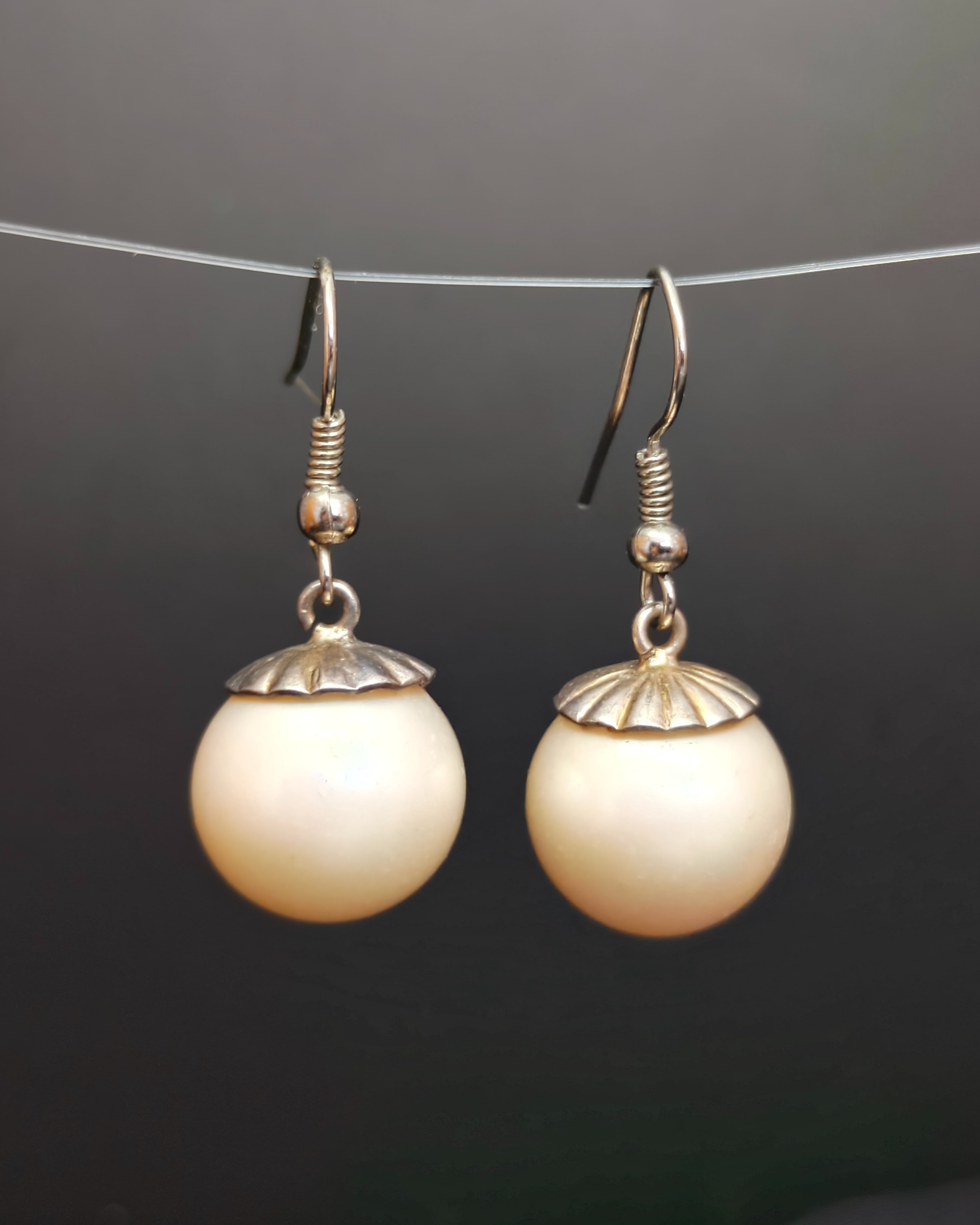 Vintage faux glass pearl earrings